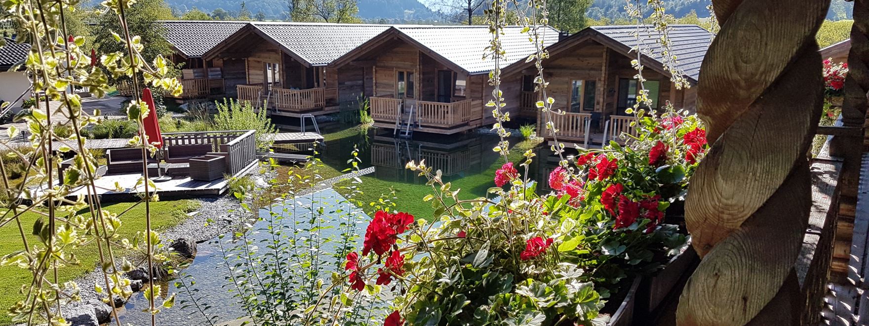Chalet mit Teich